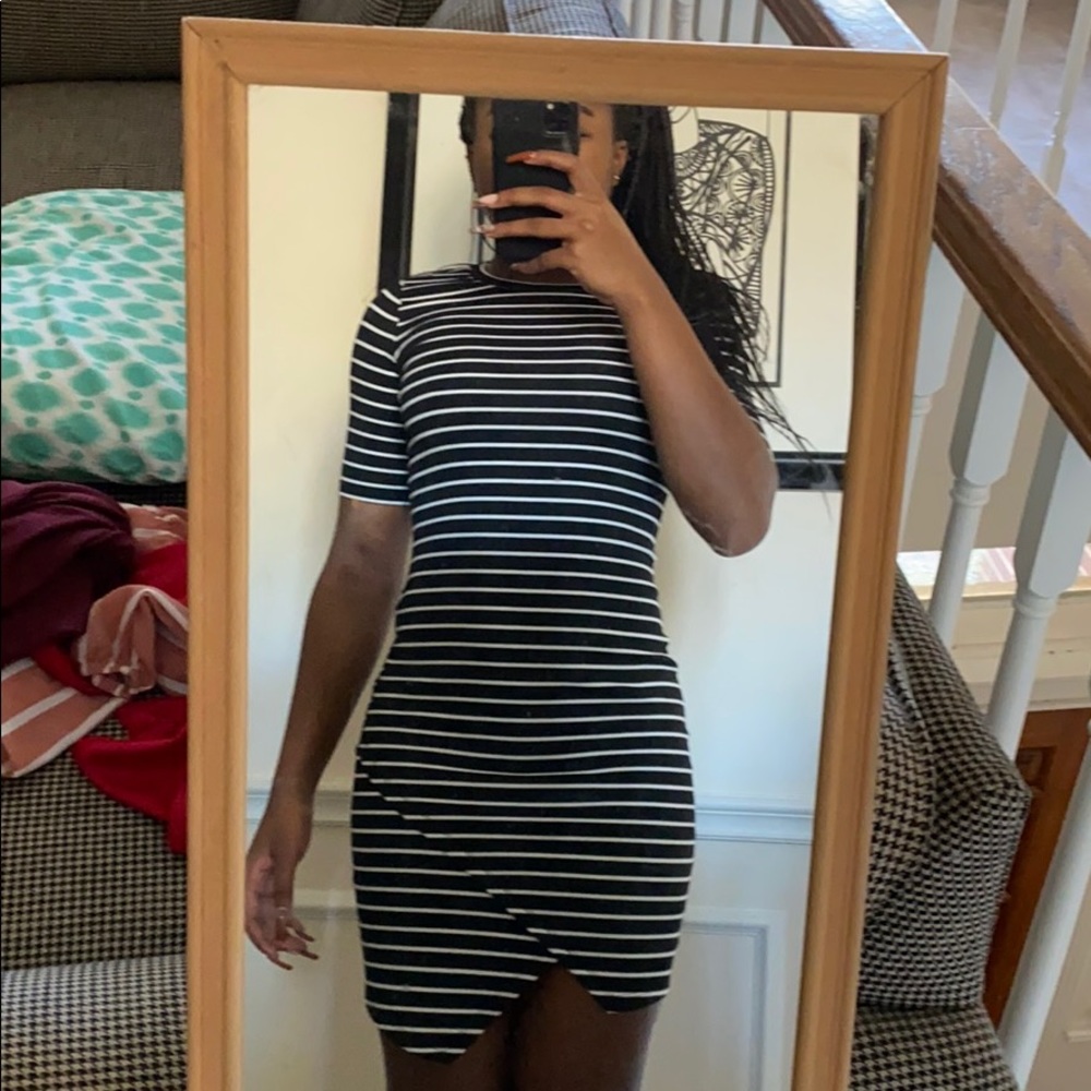 Striped body con dress
